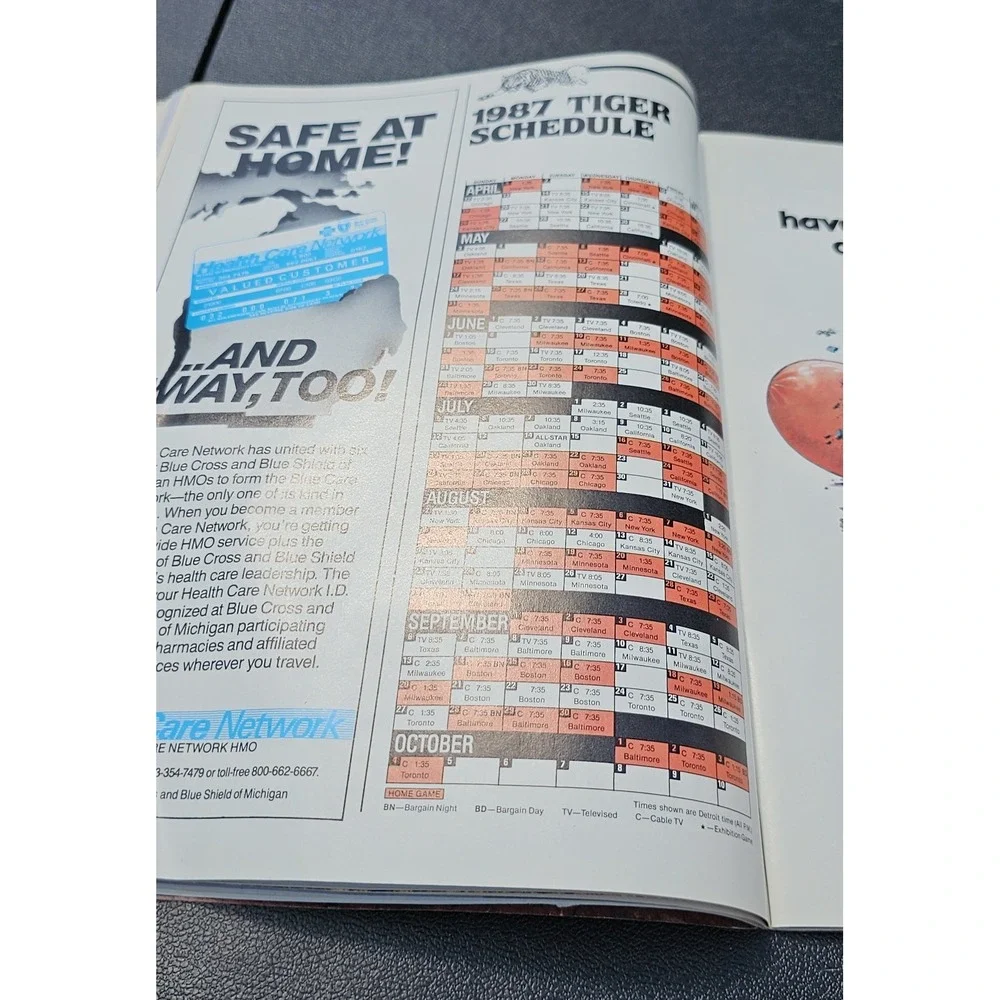 1987 Detroit Tigers Official Scorebook &‎ Program MLB Baseball